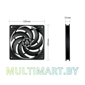 Вентилятор для корпуса Arctic P12 Slim PWM PST (ACFAN00187A) картинка 4